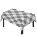 Grey Argyle Pattern Print Tablecloth