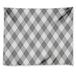 Grey Argyle Pattern Print Tapestry