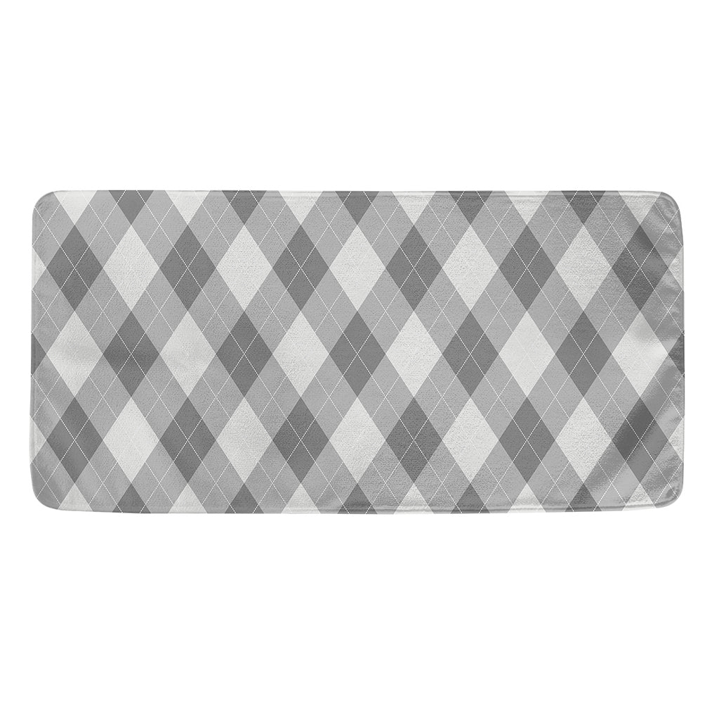 Grey Argyle Pattern Print Towel