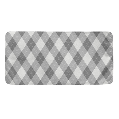 Grey Argyle Pattern Print Towel