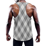 Grey Argyle Pattern Print Training Tank Top