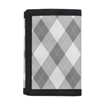 Grey Argyle Pattern Print Trifold Wallet