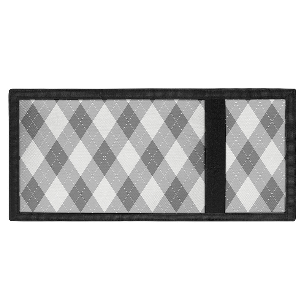 Grey Argyle Pattern Print Trifold Wallet