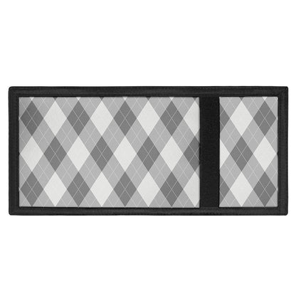 Grey Argyle Pattern Print Trifold Wallet