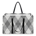 Grey Argyle Pattern Print Utility Tote Bag