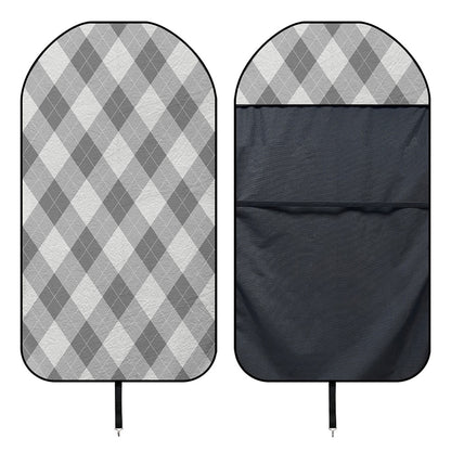 Grey Argyle Pattern Print Waterproof Car Seat Cover