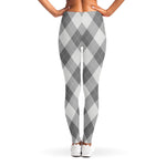Grey Argyle Pattern Print Women's Leggings