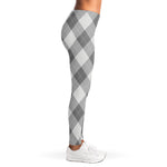 Grey Argyle Pattern Print Women's Leggings