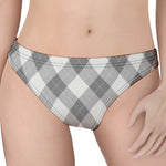 Grey Argyle Pattern Print Women's Thong