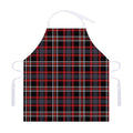 Grey Black And Red Scottish Plaid Print Adjustable Apron