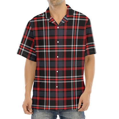 Grey Black And Red Scottish Plaid Print Aloha Shirt