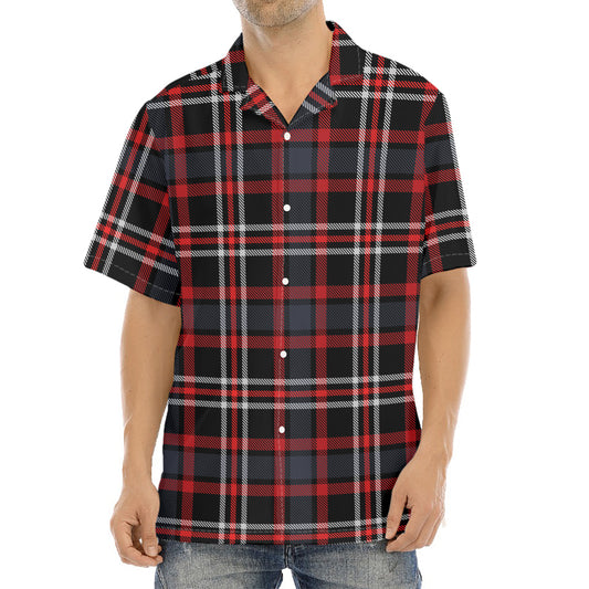 Grey Black And Red Scottish Plaid Print Aloha Shirt