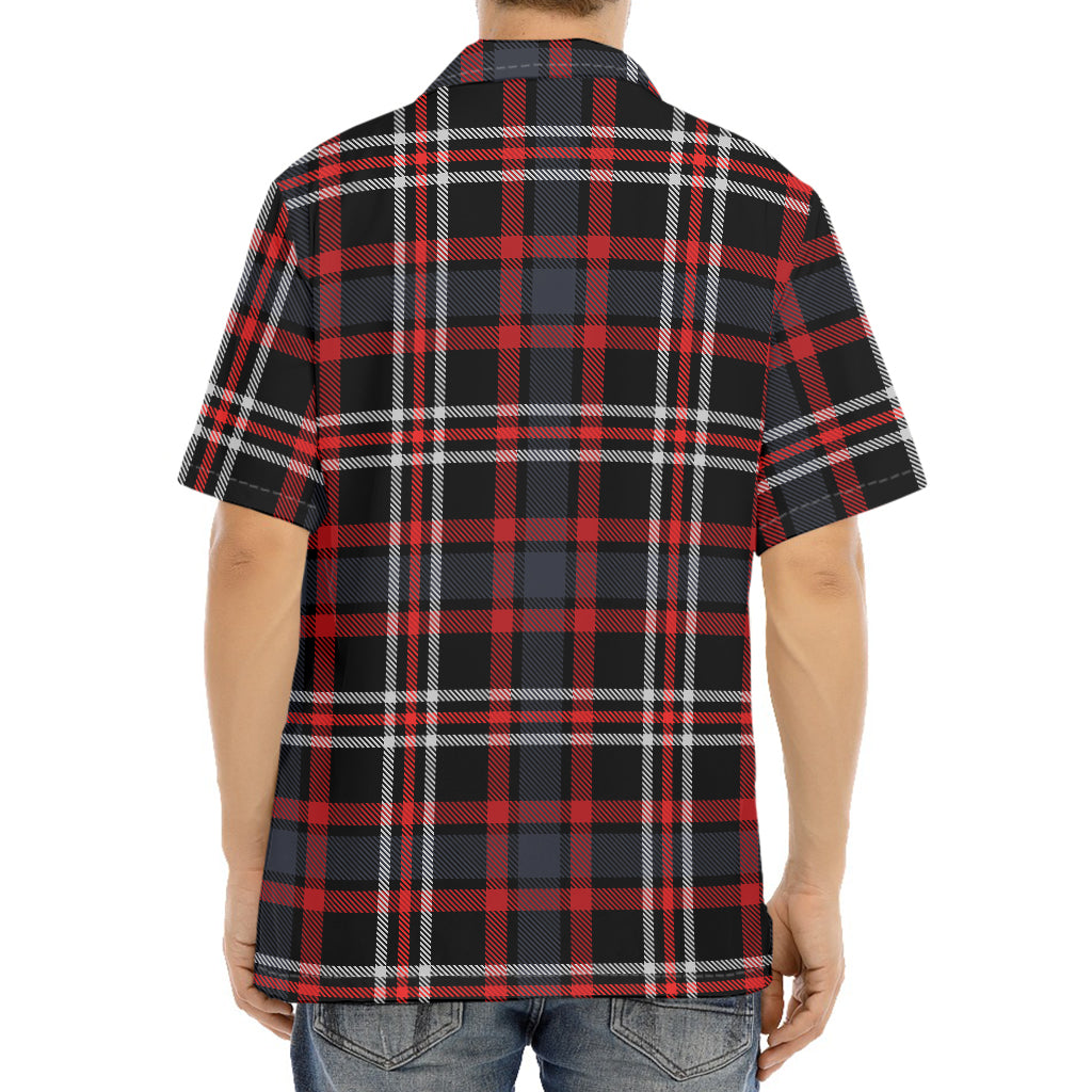 Grey Black And Red Scottish Plaid Print Aloha Shirt