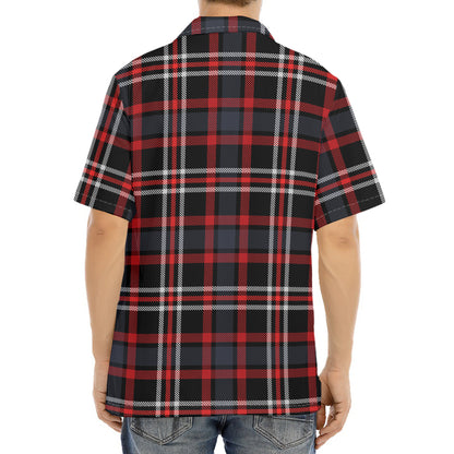 Grey Black And Red Scottish Plaid Print Aloha Shirt