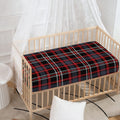 Grey Black And Red Scottish Plaid Print Baby Crib Sheet