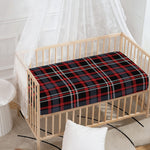 Grey Black And Red Scottish Plaid Print Baby Crib Sheet