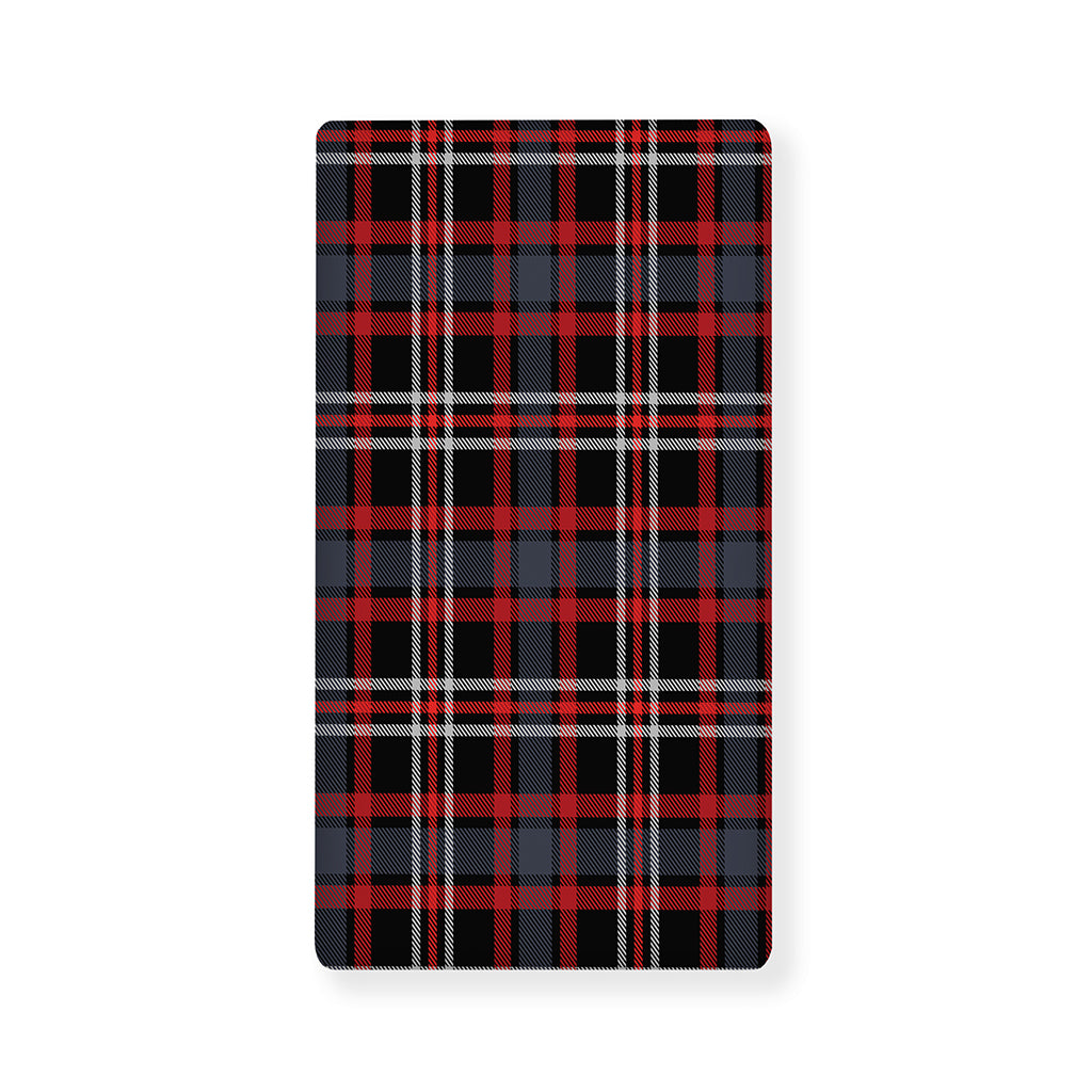 Grey Black And Red Scottish Plaid Print Baby Crib Sheet