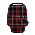 Grey Black And Red Scottish Plaid Print Baby Seat Cover
