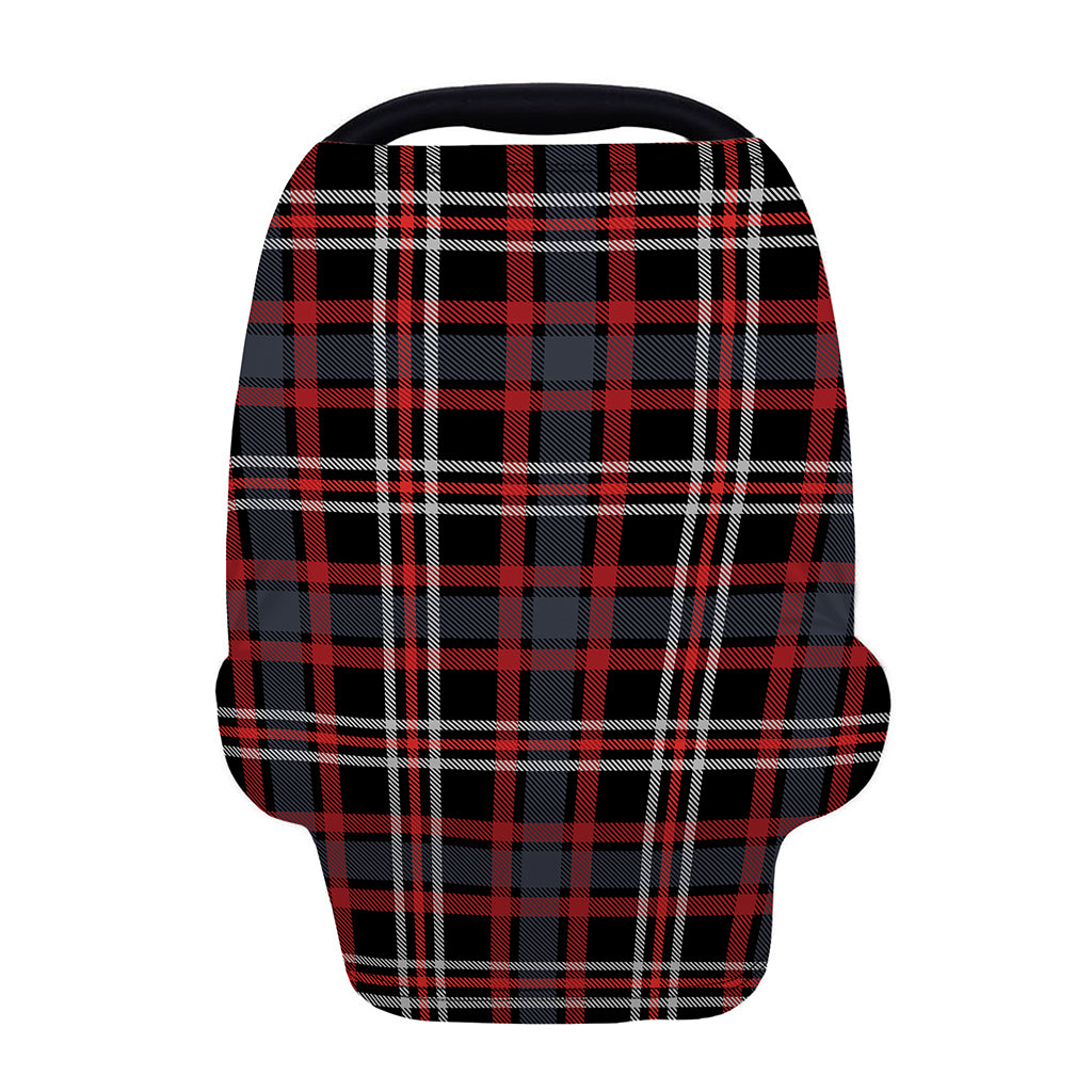 Grey Black And Red Scottish Plaid Print Baby Seat Cover