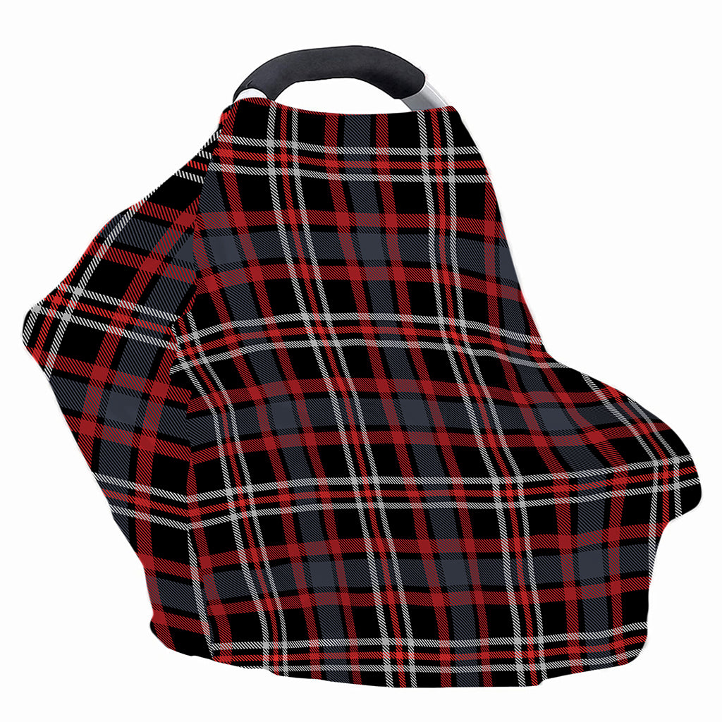 Grey Black And Red Scottish Plaid Print Baby Seat Cover