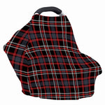 Grey Black And Red Scottish Plaid Print Baby Seat Cover