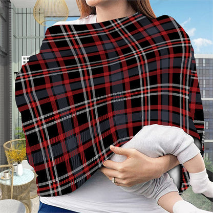 Grey Black And Red Scottish Plaid Print Baby Seat Cover