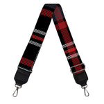 Grey Black And Red Scottish Plaid Print Bag Strap