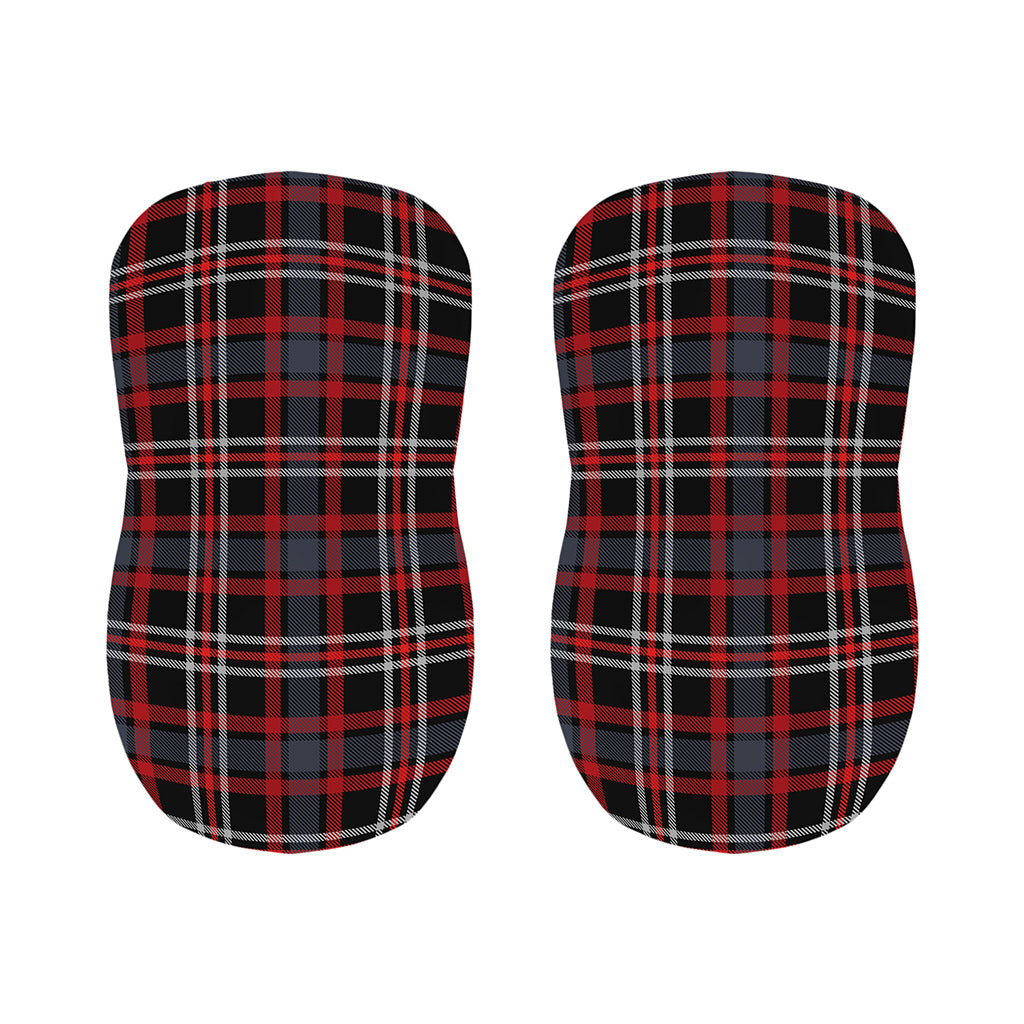 Grey Black And Red Scottish Plaid Print Bar Stool Covers