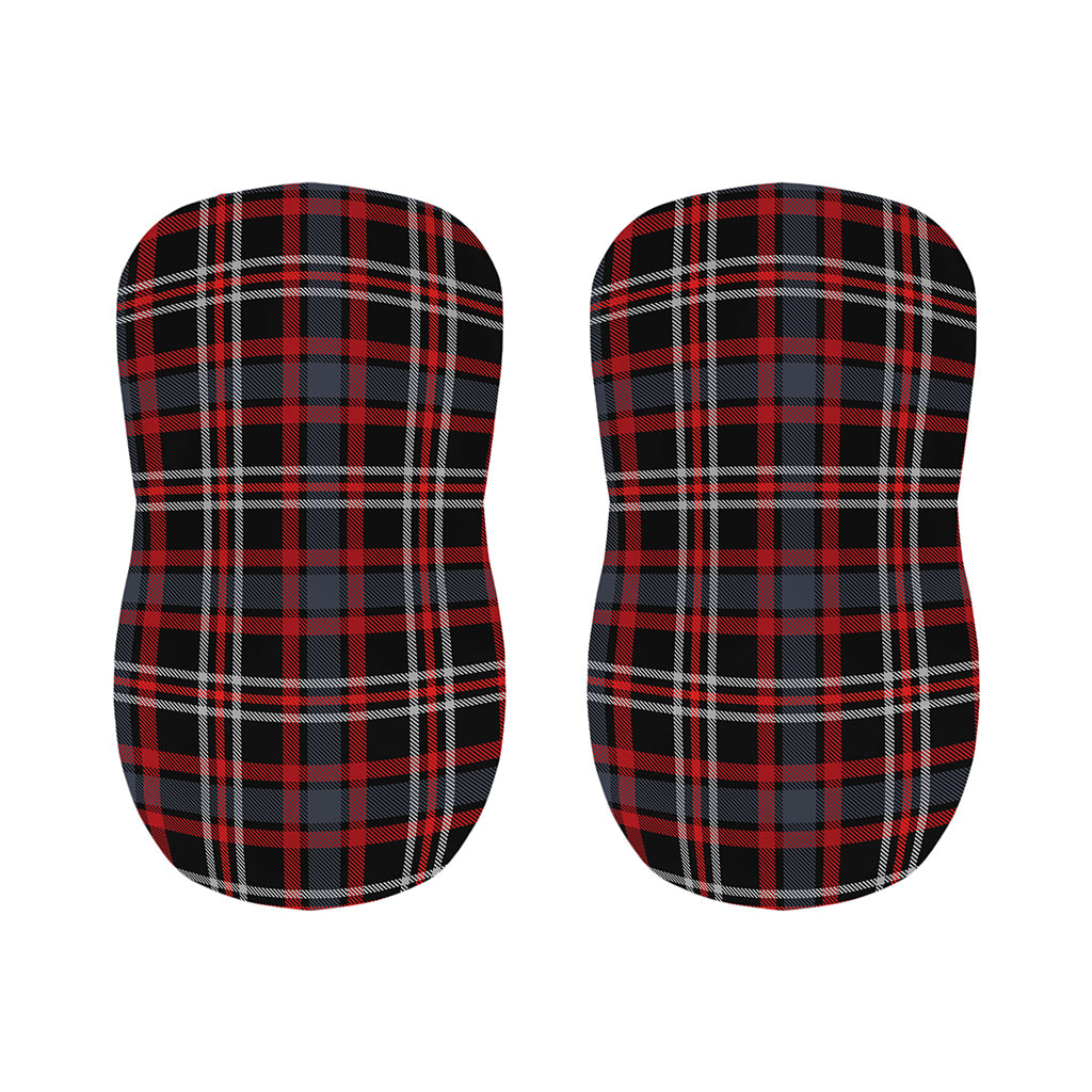 Grey Black And Red Scottish Plaid Print Bar Stool Covers