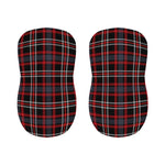 Grey Black And Red Scottish Plaid Print Bar Stool Covers