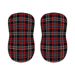 Grey Black And Red Scottish Plaid Print Bar Stool Covers