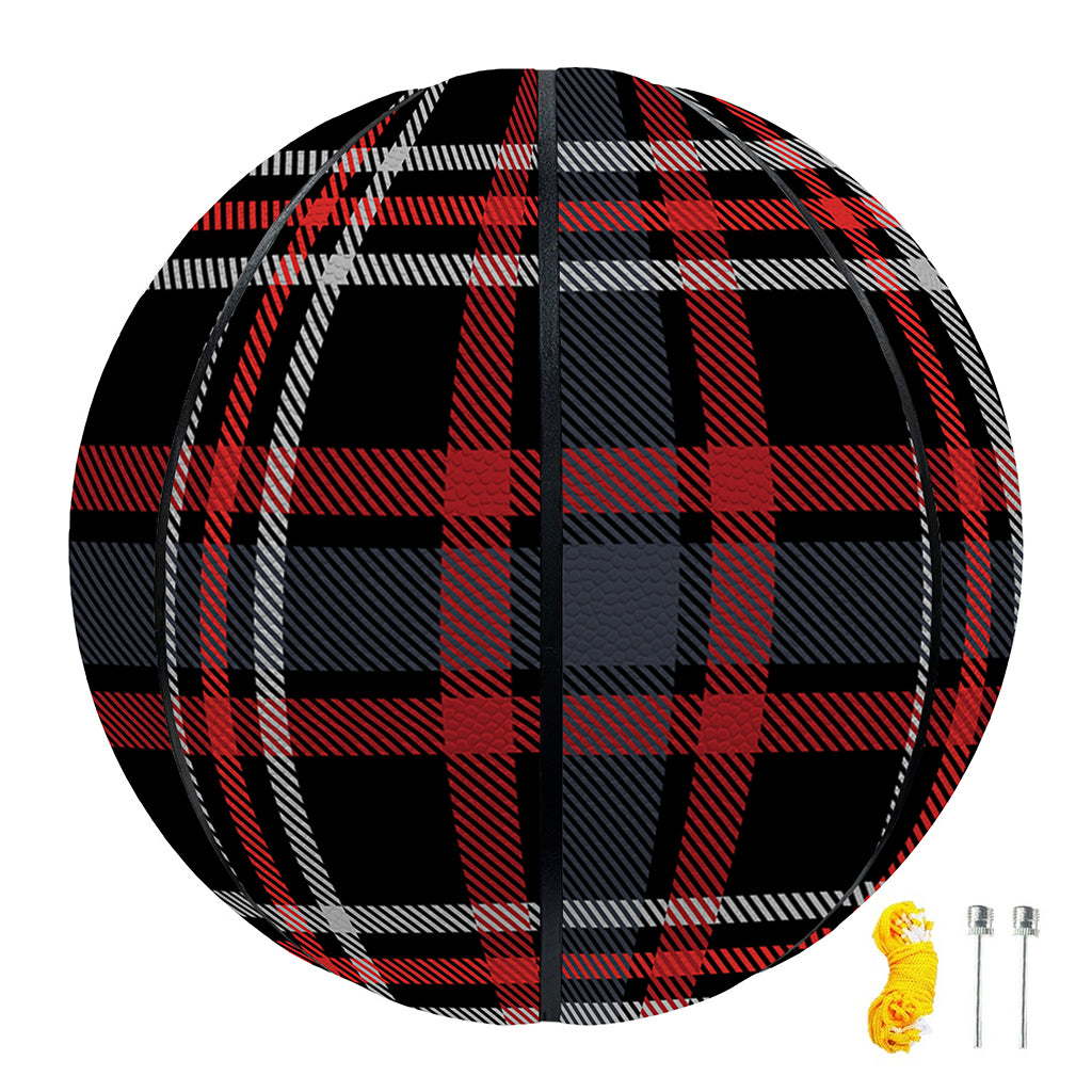 Grey Black And Red Scottish Plaid Print Basketball