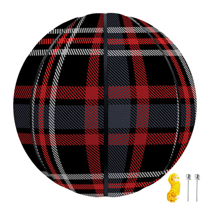 Grey Black And Red Scottish Plaid Print Basketball