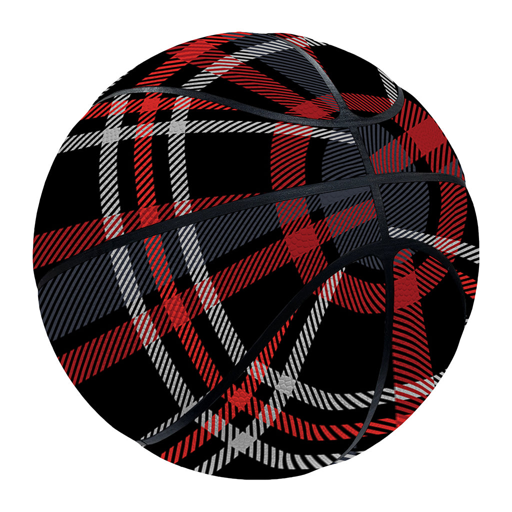 Grey Black And Red Scottish Plaid Print Basketball