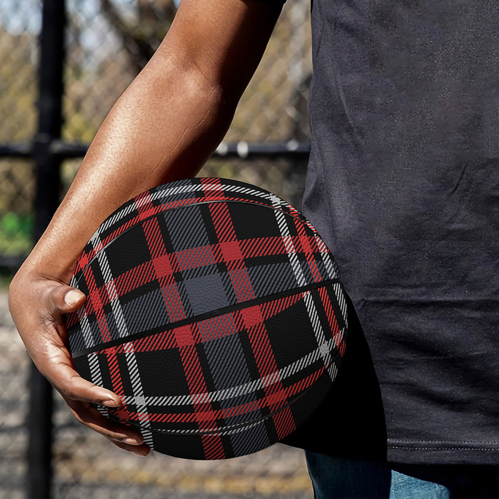 Grey Black And Red Scottish Plaid Print Basketball