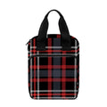 Grey Black And Red Scottish Plaid Print Bible Tote Bag
