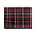 Grey Black And Red Scottish Plaid Print Bifold Wallet