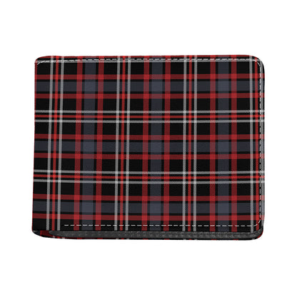 Grey Black And Red Scottish Plaid Print Bifold Wallet