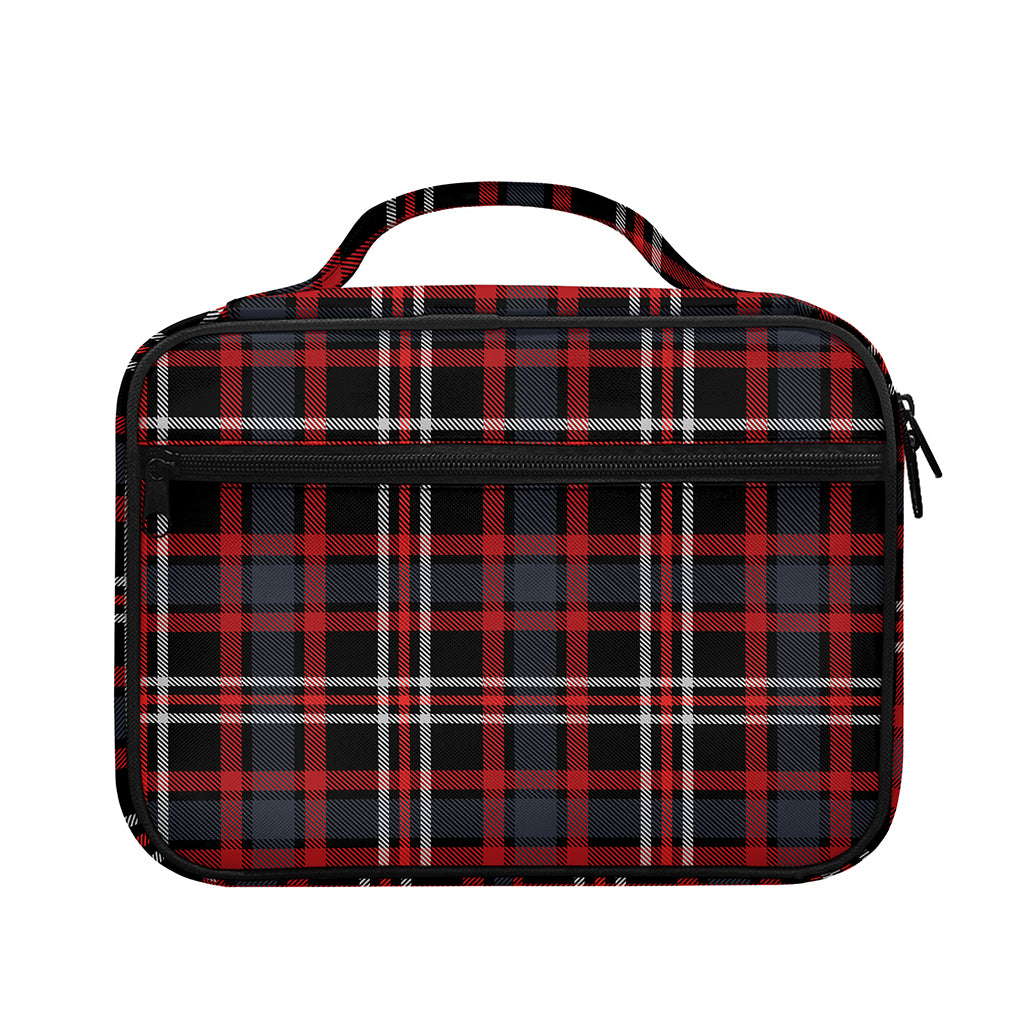 Grey Black And Red Scottish Plaid Print Briefcase Bible Bag