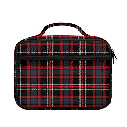 Grey Black And Red Scottish Plaid Print Briefcase Bible Bag
