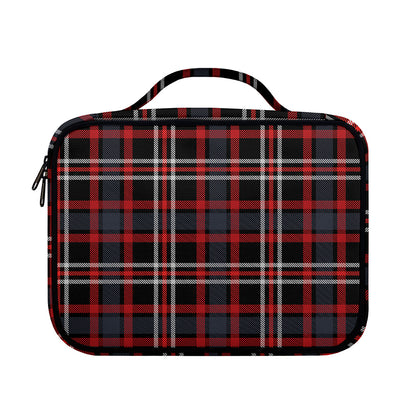 Grey Black And Red Scottish Plaid Print Briefcase Bible Bag