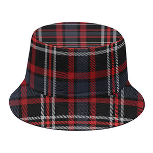 Grey Black And Red Scottish Plaid Print Bucket Hat