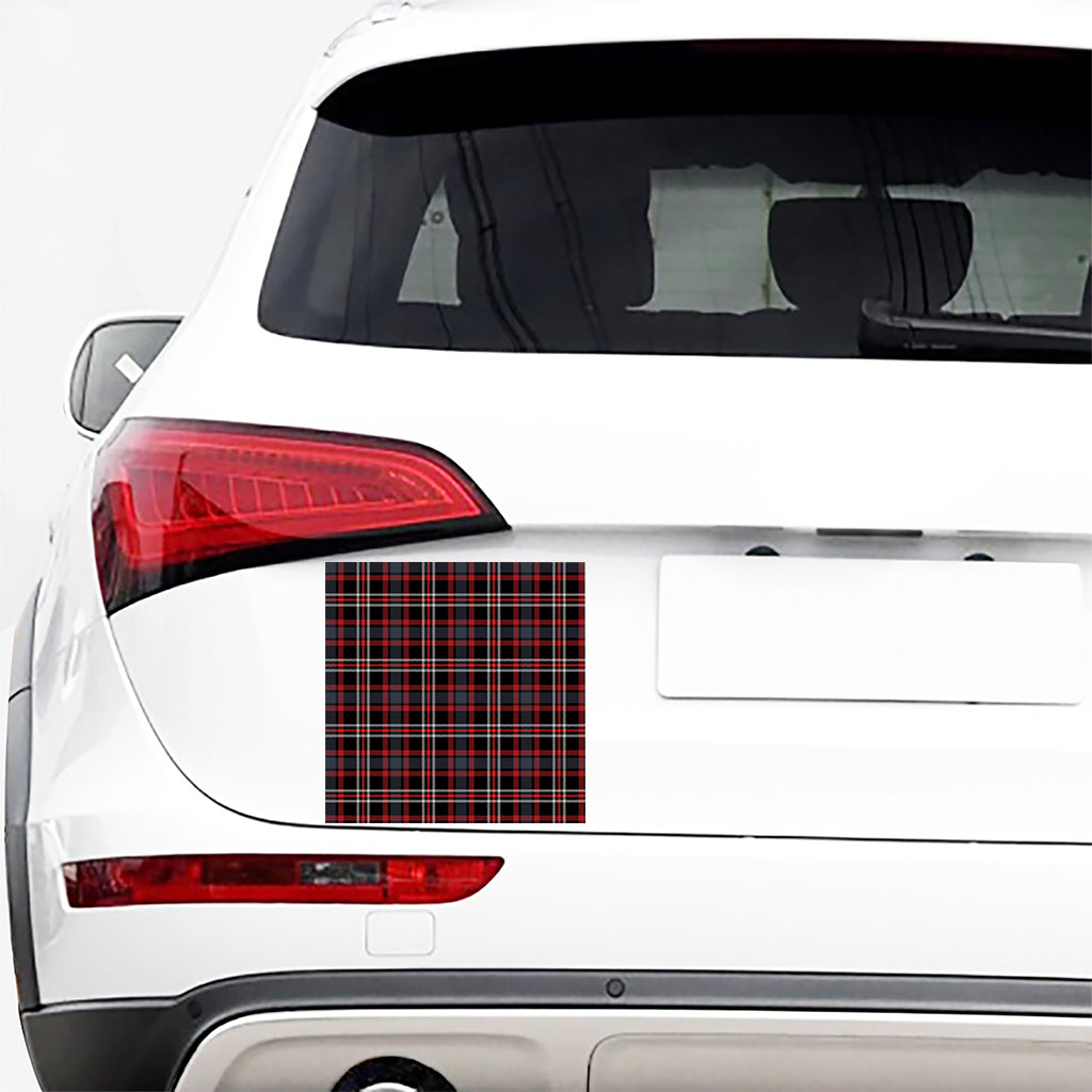 Grey Black And Red Scottish Plaid Print Car Sticker