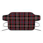 Grey Black And Red Scottish Plaid Print Car Windshield Snow Cover