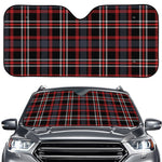 Grey Black And Red Scottish Plaid Print Car Windshield Sun Shade