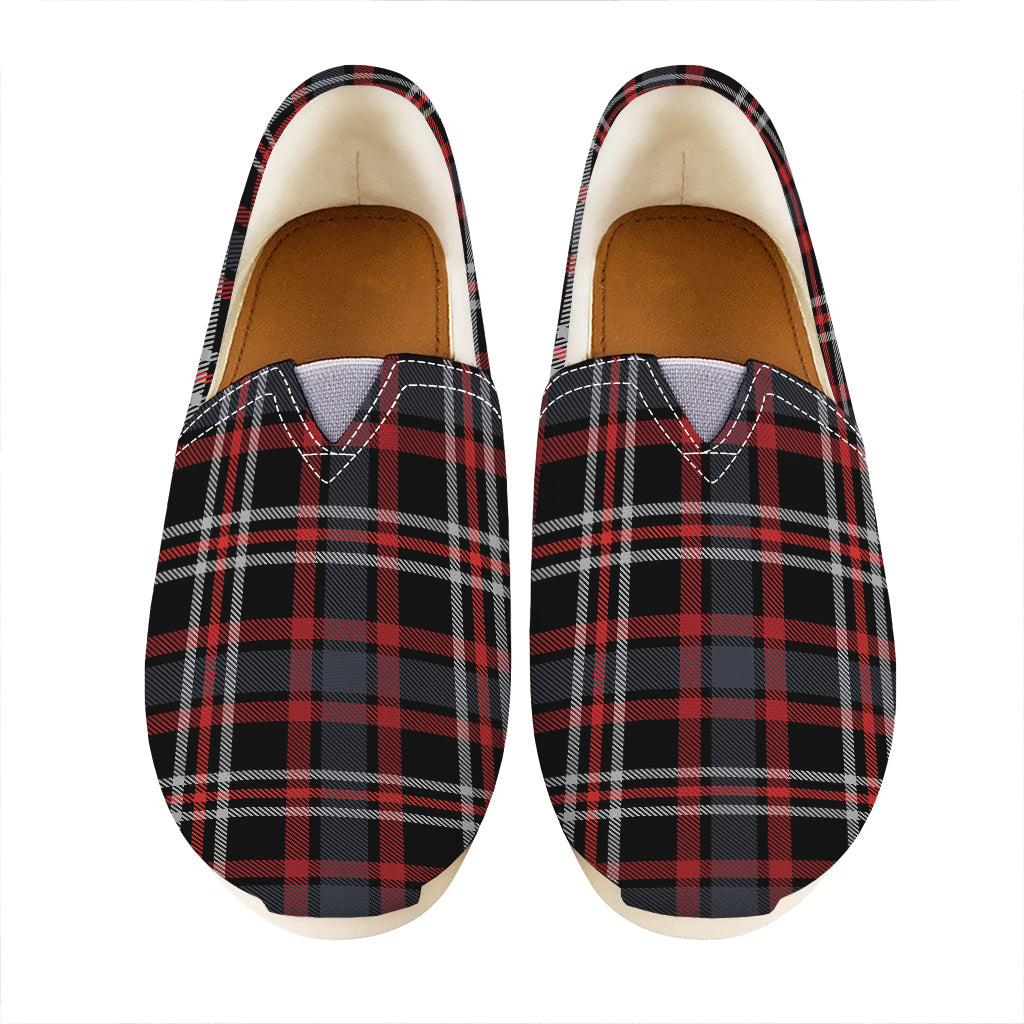 Grey Black And Red Scottish Plaid Print Casual Shoes