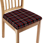 Grey Black And Red Scottish Plaid Print Chair Cushion Cover