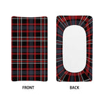 Grey Black And Red Scottish Plaid Print Changing Pad Cover