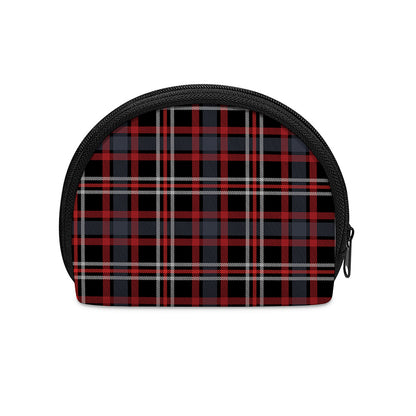 Grey Black And Red Scottish Plaid Print Coin Purse