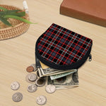 Grey Black And Red Scottish Plaid Print Coin Purse